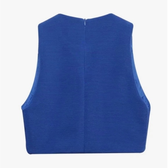 ZARA ASYMMETRIC HEM TOP BLUE NWT - Picture 4 of 10